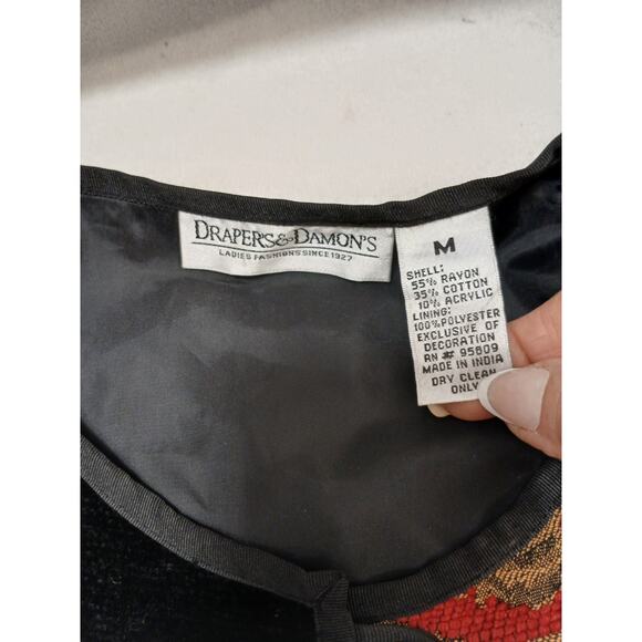 Drapers & Damons Artsy Patchwork Jacket Blazer Women Sz XL Holiday Christmas - Picture 16 of 17